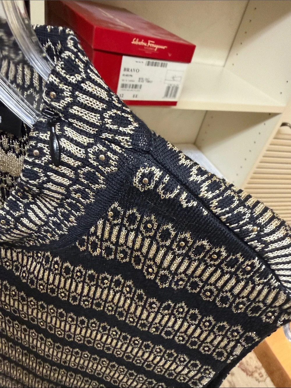 St. John Black and gold Knit Sleeveless shell